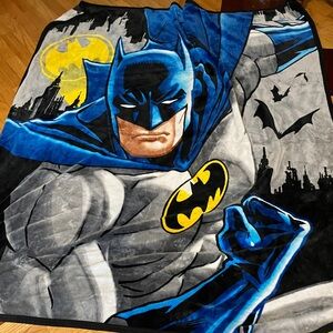 Batman Heroic Fleece Blanket with Blue and Yellow Highlights